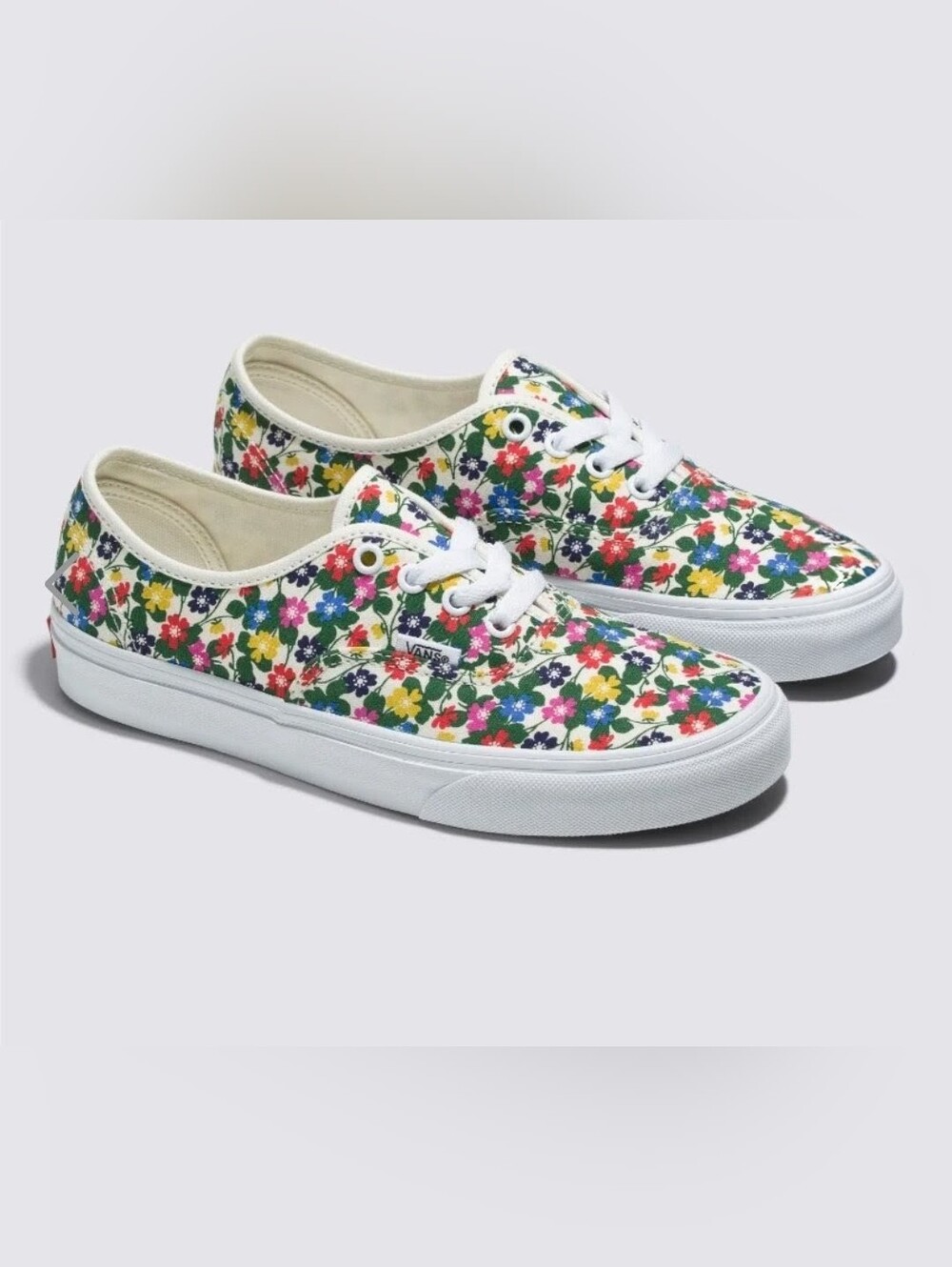 Vans Authentic Floral White Low Top Skate Shoes, NIB, Men's 9, W 10.5